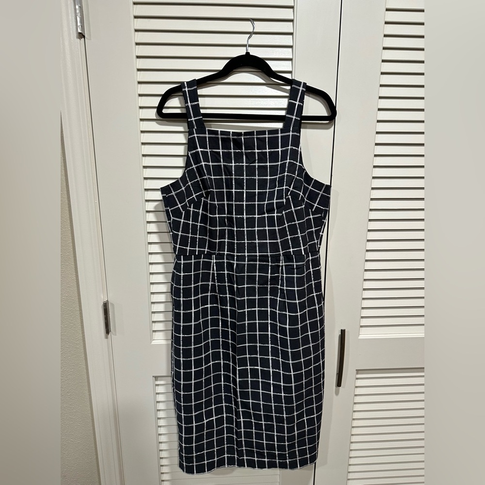 Betsey Johnson Black and White Grid Midi Dress